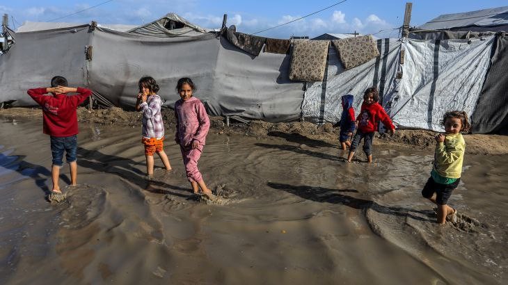المنخفضات الجوية في غزة .. 90% من مراكز الإيواء غرقت بالكامل
