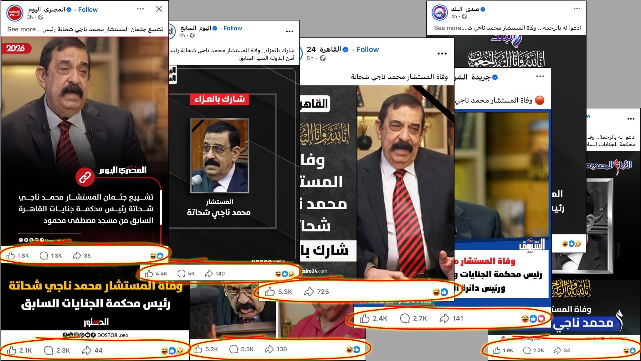 رحيل ناجي شحاتة.. ورواد السوشيال: ويل لـ قاضي الأرض من قاضي السماء